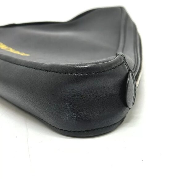 BALENCIAGA 476976 Triangle triangle clutch bag bag Pouch Leather Black - Picture 8 of 13